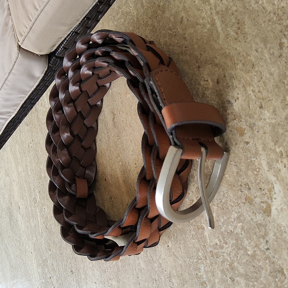 Brown woven belt with silver buckle from Target size small - Picture 1 of 6